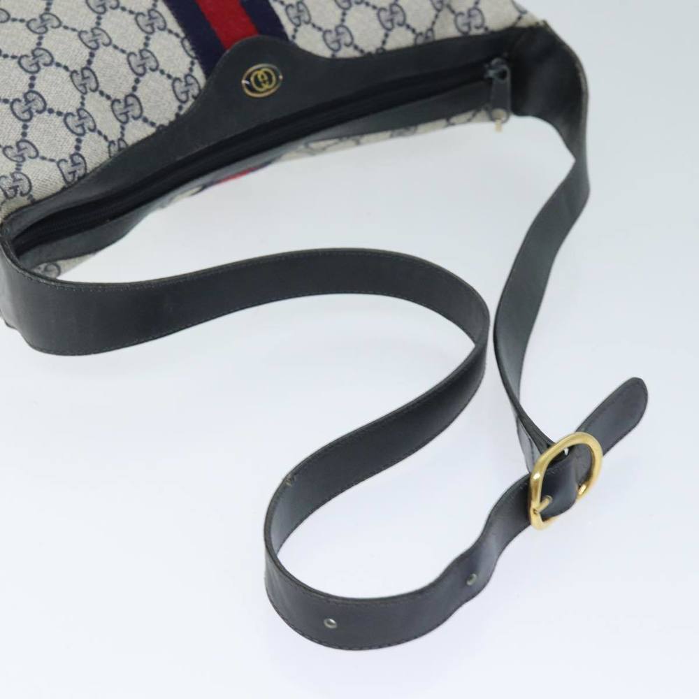 GUCCI GG Supreme Sherry Line Shoulder Bag PVC Navy Red 10 2 3840 Auth yk12637 - Picture 8 of 16
